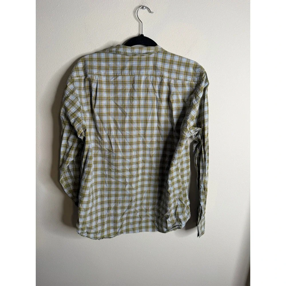 Filson Men's Medium Olive Plaid Long‎ Sleeve Button Up Shirt Outdoors Casual